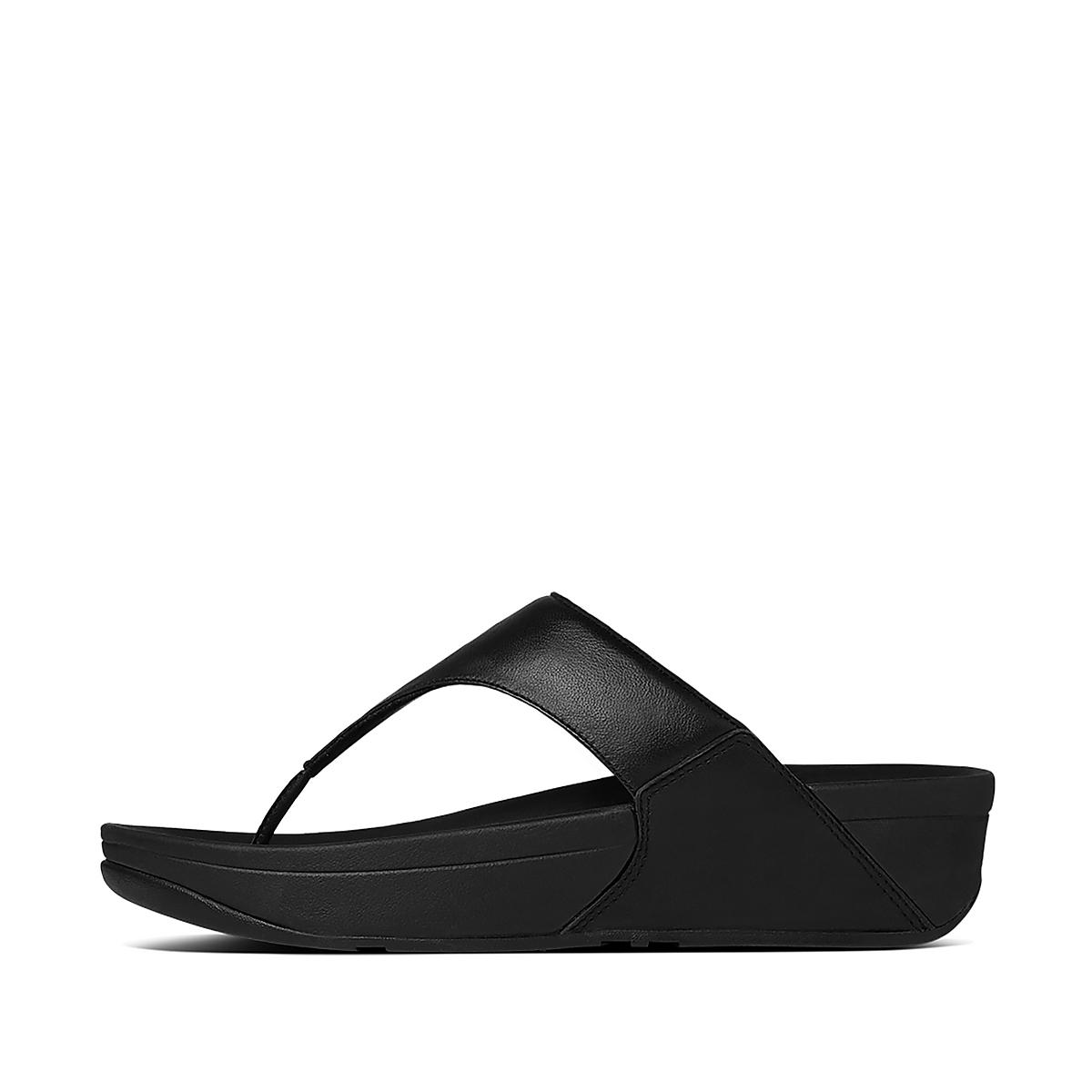 Fitflop Lulu Leather Toe-Post - Sandalen Damen - Schwarz (BGS470859)